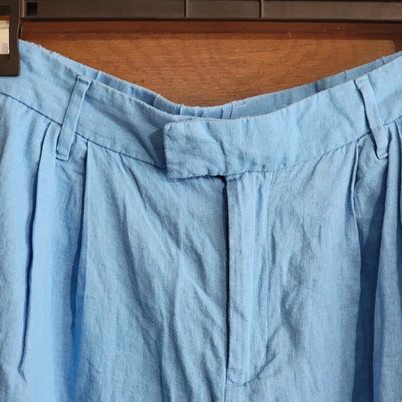 A New Day High Rise Linen Wide Leg Fluid pants Blue - Picture 6 of 13